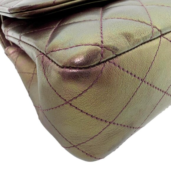 Chanel  Classic Double Flap Medium Quilted Iridescent Leather Shoulder Bag - Picture 7 of 14
